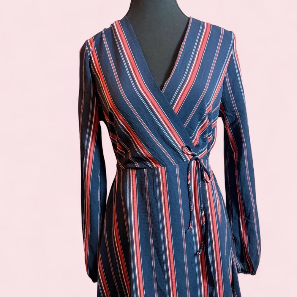 Striped Dress with Peekaboo Sleeves